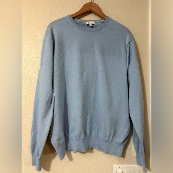 Peter Millar Baby Blue Crewneck. Soft blend of Pima Cotton, Cashmere and Silk. - Picture 1 of 9
